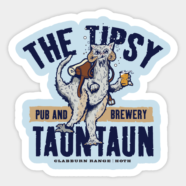 The Tipsy Tauntaun Sticker by MindsparkCreative